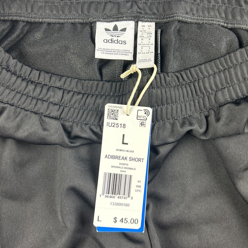 Adidas Originals Adibreak Trefoil Shorts Black White Womens Sz L (IU2518) - Picture 3 of 9
